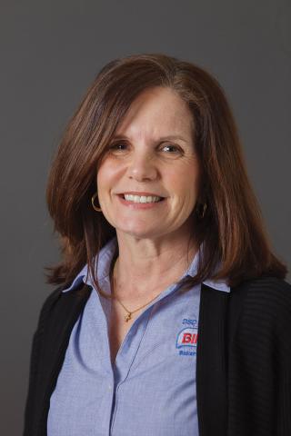 a woman wearing a blue shirt