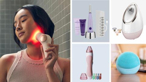 a woman brushing her teeth
