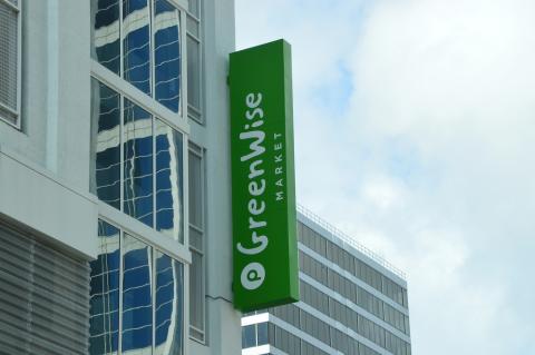 a street sign in front of a building